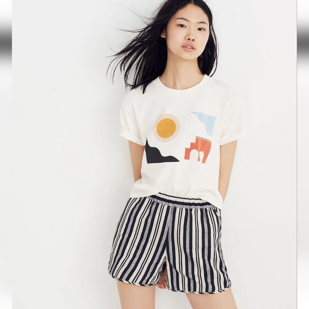 Madewell Pull-on Shorts In Evelyn Stripe